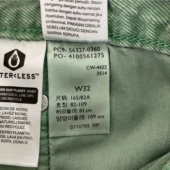 Levi's 501 Original Denim Button-Fly Jean Shorts Size 32 Green Raw Hem Cut-Off - Picture 8 of 13